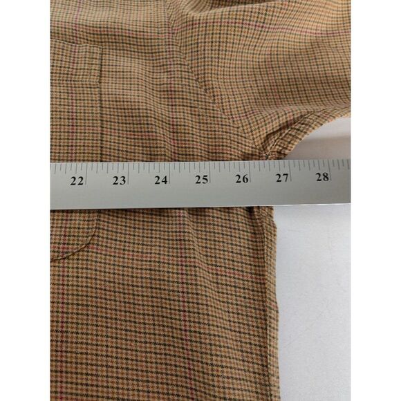 Vtg. Men Tommy Hilfiger Button Down Shirt Large Long Sleeve Plaid Brown Red - Picture 6 of 9
